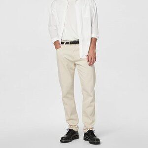 New AG WELLS Relaxed Tapered Button Jeans 1 Year Candlelight Cream Ecru 30 x 31